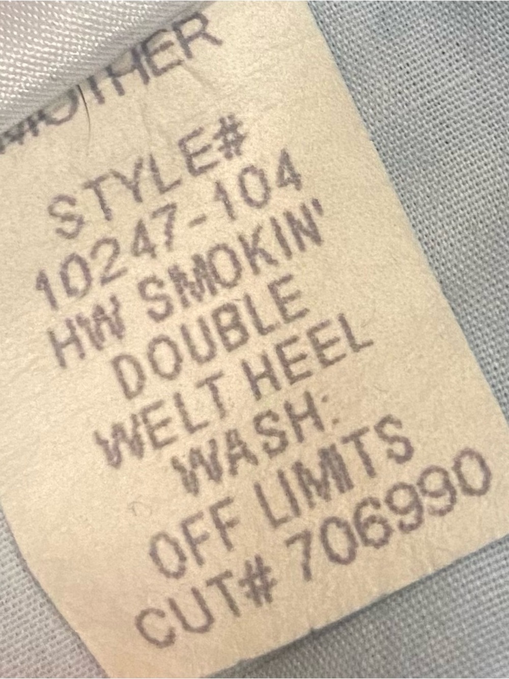 Women’s Mother High Waisted Smokin' Double Welt Heel Jeans Off Limits Dark Wash - Picture 9 of 9